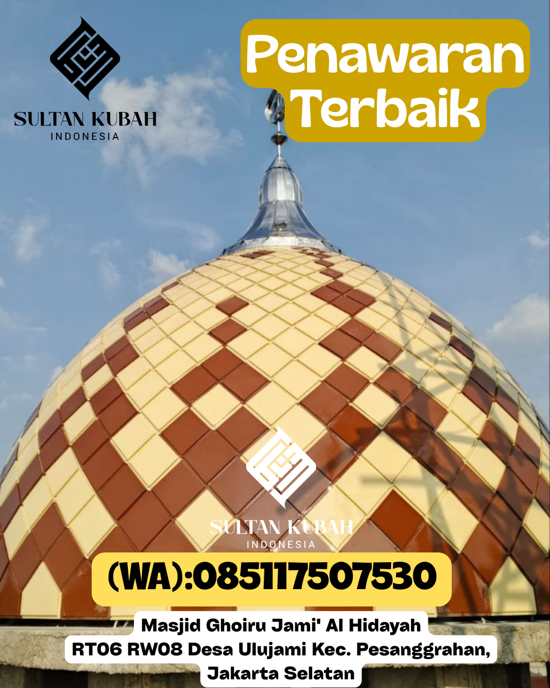 Penjual Kubah Masjid Galvalum Ringan & Berkualitas 085117507530 Batununggal – Kota Bandung