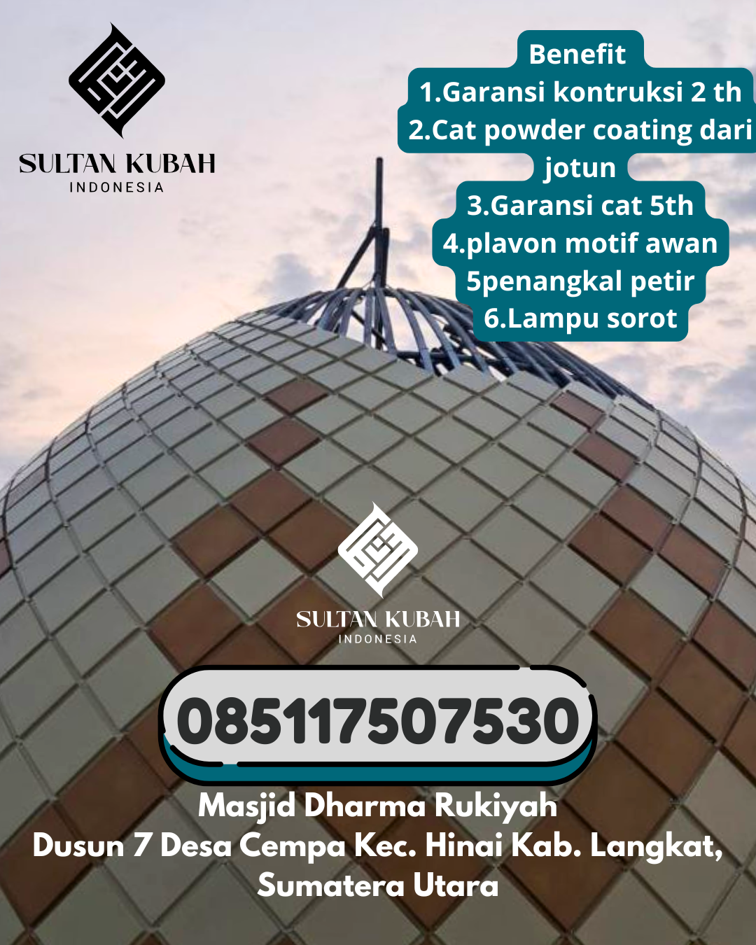 Penjual Kubah Masjid Galvalum Awet Puluhan Tahun 085117507530 Japara – Kabupaten Kuningan