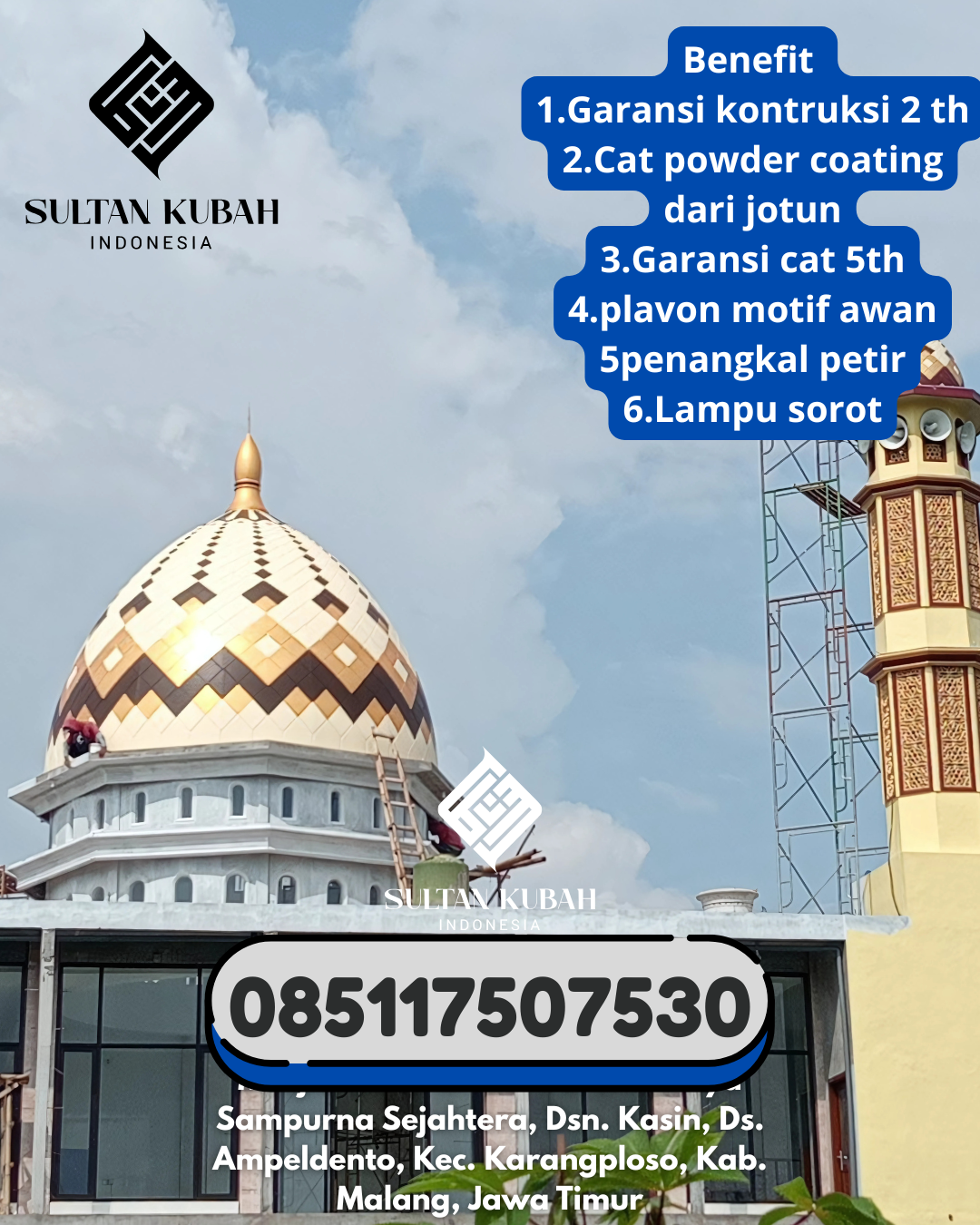 Termurah Kubah Masjid GRC Warna Tajam Kualitas Awet Garansi Resmi 085117507530 Tanjungsari – Kabupaten Bogor