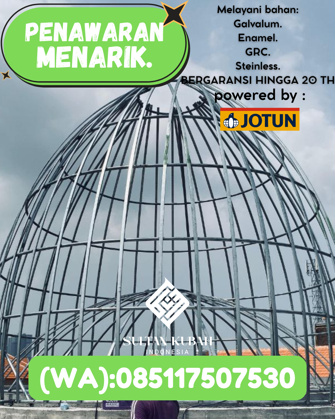 JUAL KUBAH MASJID MODERN DI KEC Kefamenanu, KAB Timor Tengah Utara (WA: 085117507530)