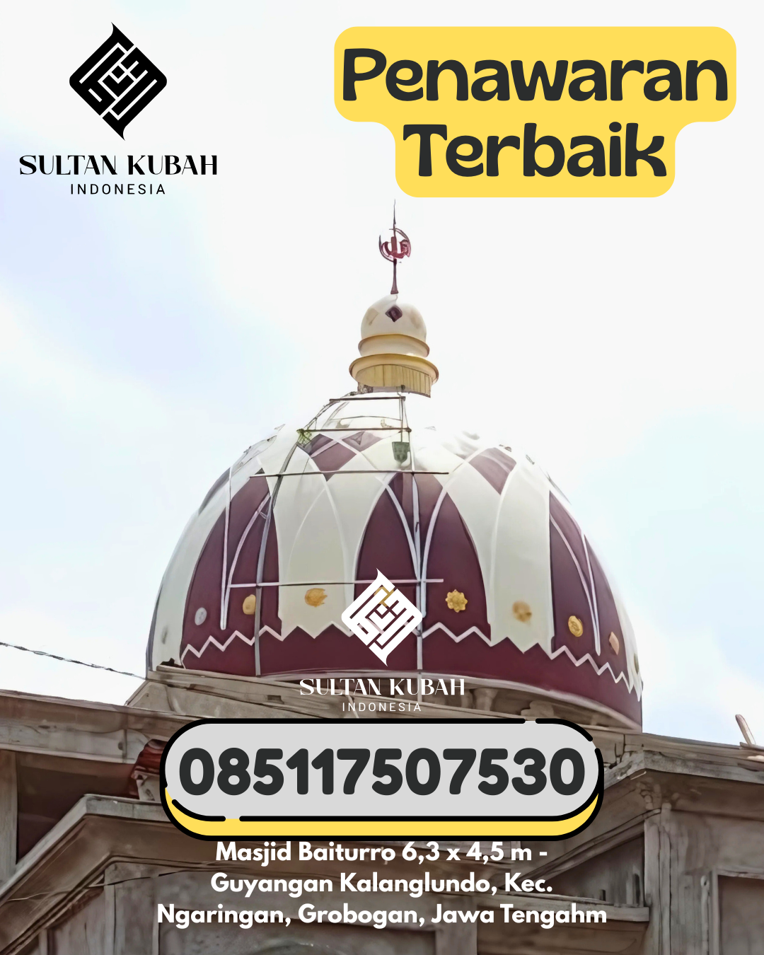 Kubah Masjid GRC Kualitas Premium dan Bergaransi 085117507530 Cimeunyan – Kab. Bandung