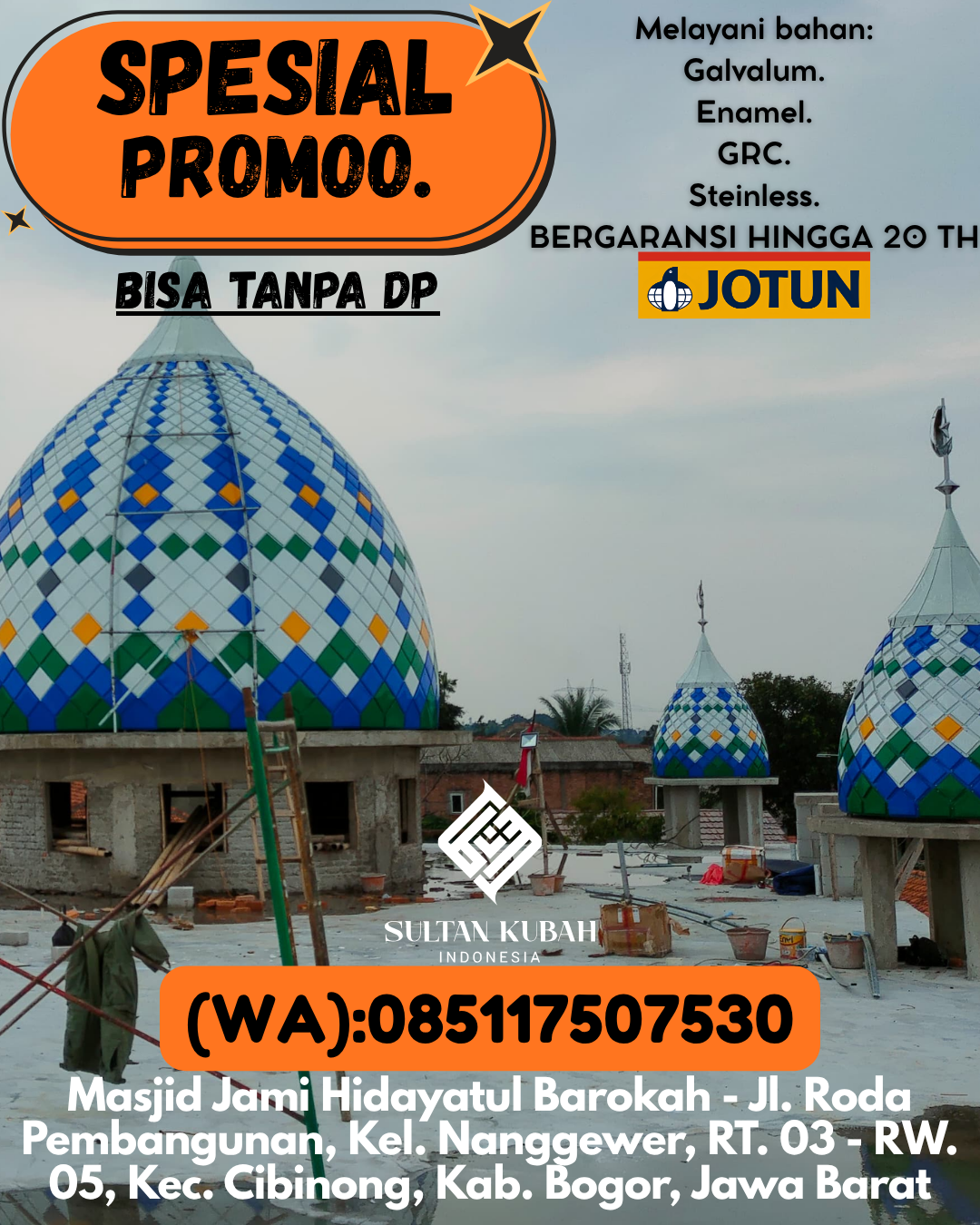 PABRIK KUBAH MASJID BERKUALITAS DI KEC Fef, KAB Tambrauw (WA: 085117507530)