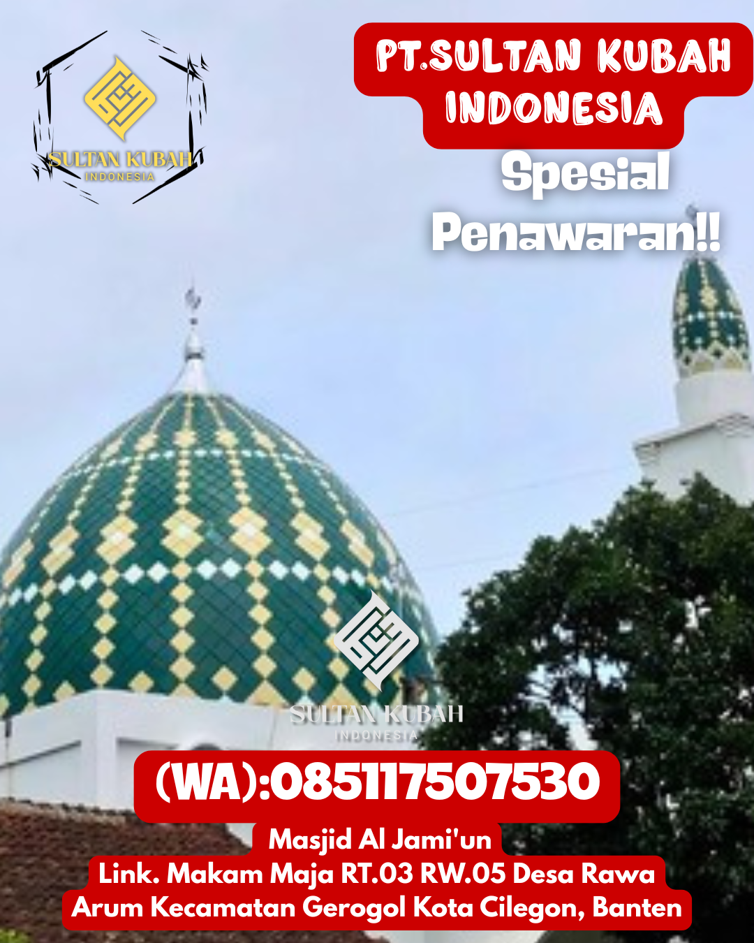 Kubah Masjid Berkualitas Tinggi Garansi Resmi Harga Terjangkau 085117507530 Kubah Masjid Premium Tahan Cuaca Awet Bertahun-Tahun 085117507530
