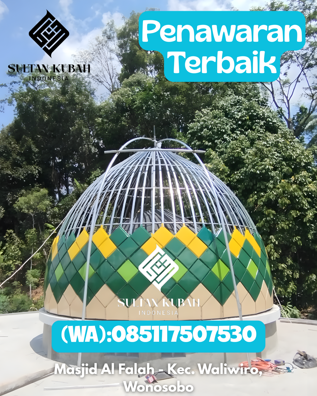 Kubah Masjid Galvalum Anti Bocor Bergaransi 085117507530 Meureubo – Kabupaten Aceh Barat