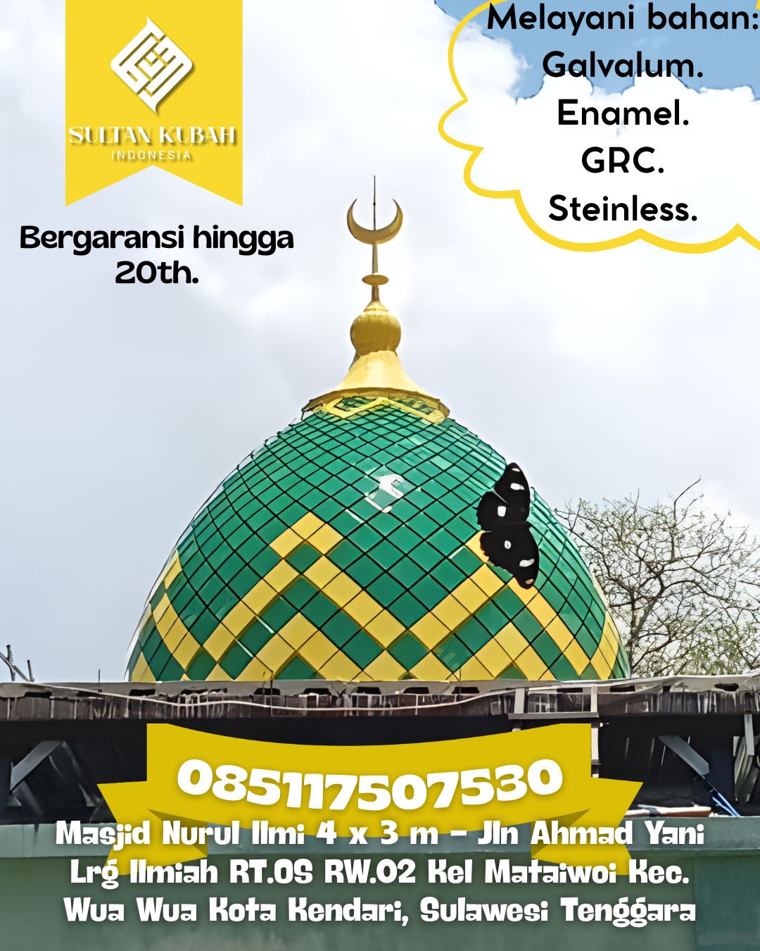 Kubah Masjid Premium Berkualitas Terbaik dengan Garansi 5 Tahun 085117507530 Tanjung Pura — Kab. Langkat