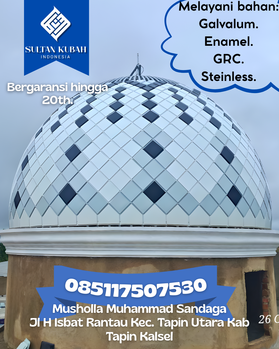 Kubah Masjid Premium Kuat dan Tahan Lama untuk Bangunan Ibadah 085117507530 Purwakarta — Kab. Purwakarta