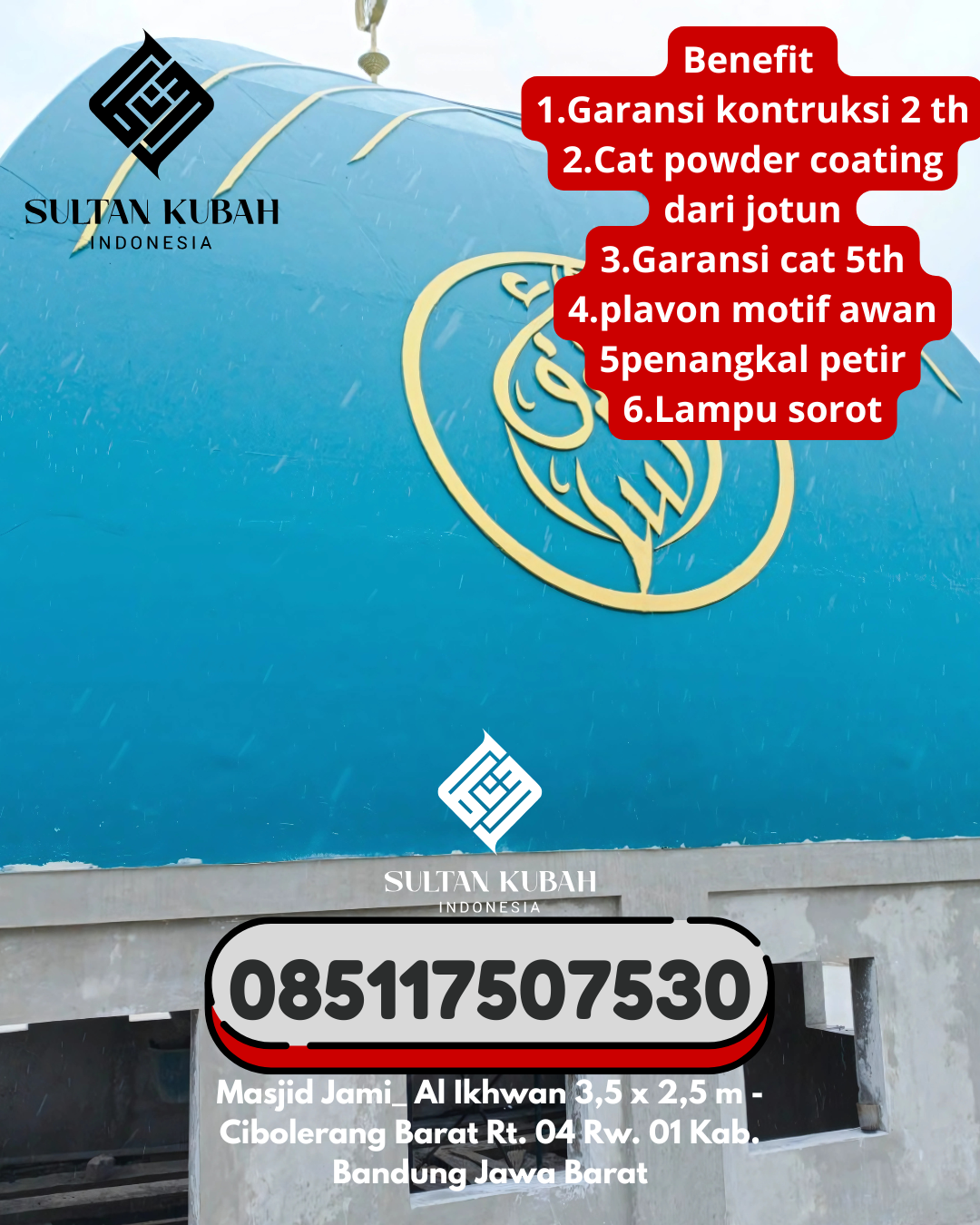 Termurah Kubah Masjid GRC Model Klasik dan Modern Kualitas Terbaik 085117507530 Sukamakmur – Kabupaten Bogor