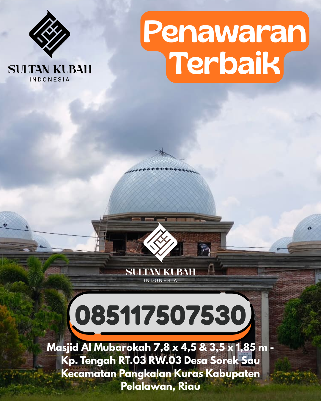 Penjual Kubah Masjid Galvalum Tahan Segala Cuaca 085117507530 Kluet Tengah – Kabupaten Aceh Selatan