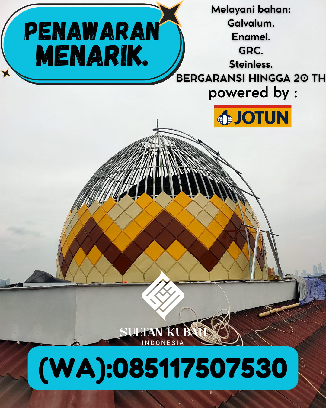 JUAL KUBAH MASJID PREMIUM DI KEC Waingapu, KAB Sumba Timur (WA: 085117507530)