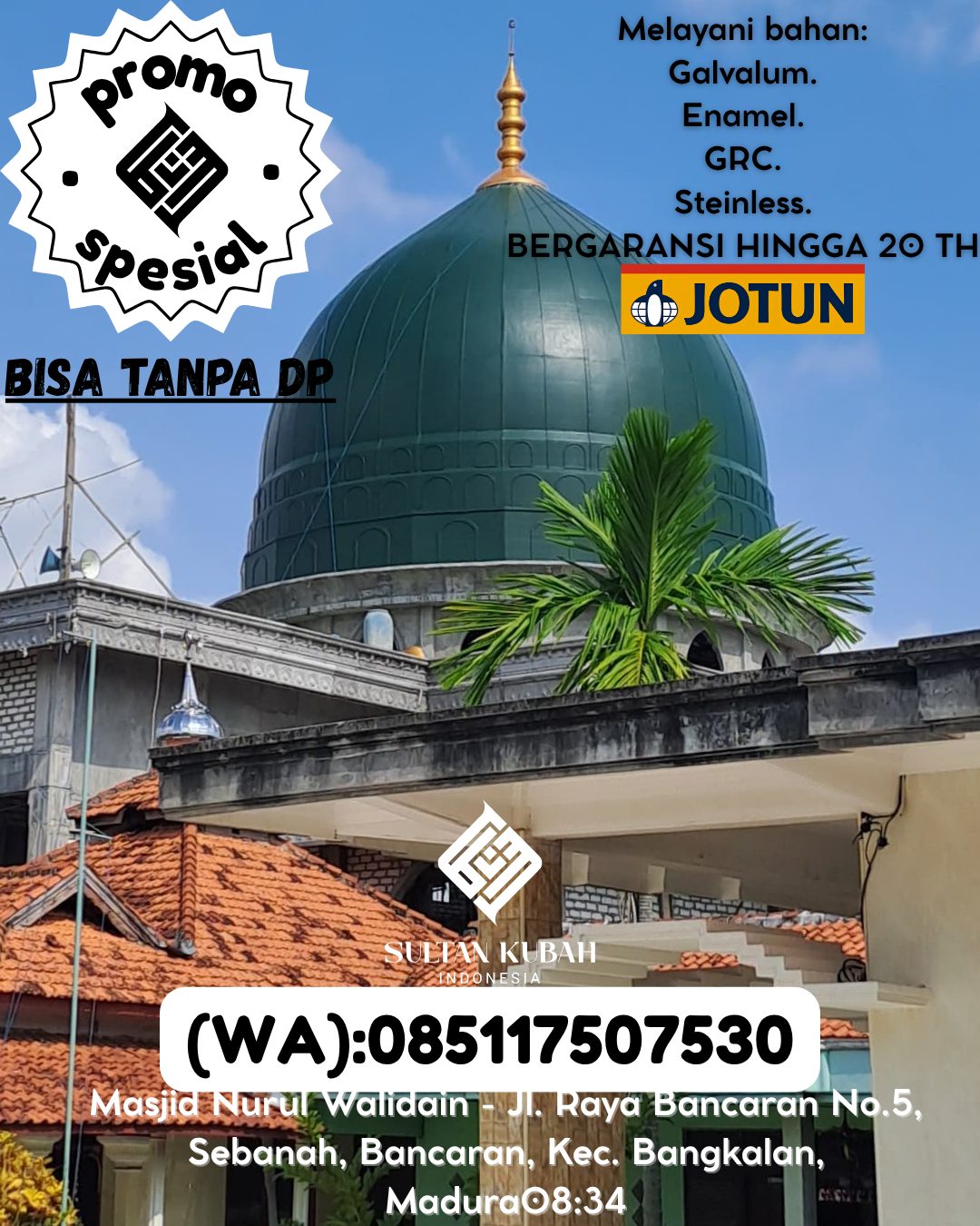 PRODUSEN KUBAH MASJID TAHAN LAMA DI KEC Takengon, KAB Aceh Tengah (WA: 085117507530)