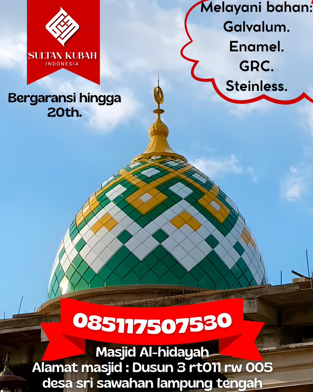 Kubah Masjid Modern Premium Berkualitas Tinggi dan Awet 085117507530 Sukaraja — Kab. Tasikmalaya