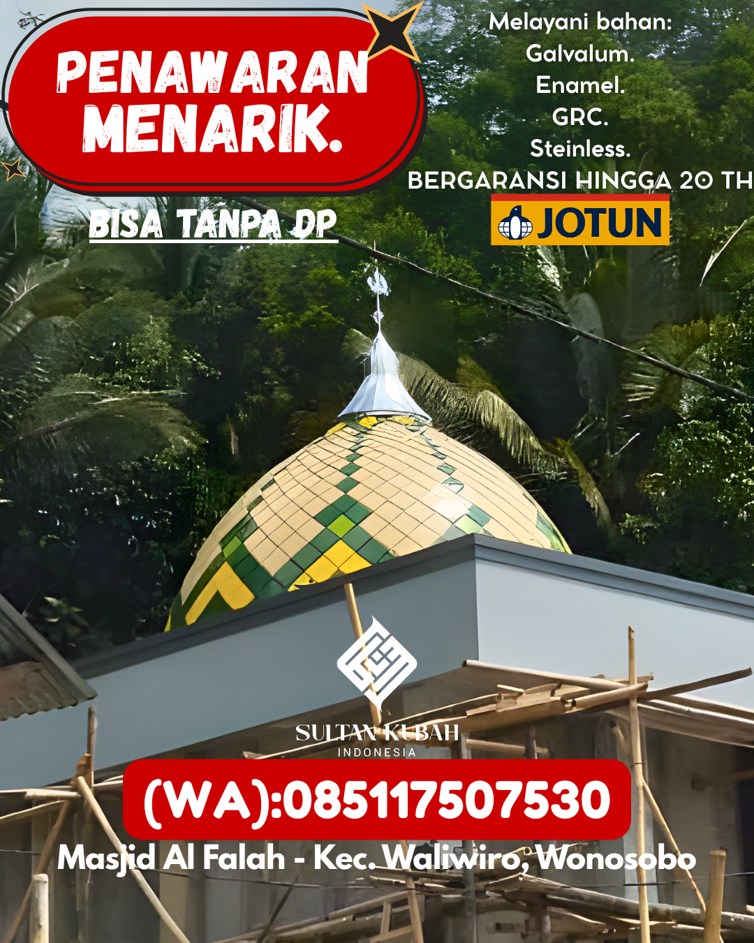 PRODUSEN KUBAH MASJID TAHAN LAMA DI KEC Pundong, KAB Bantul (WA: 085117507530)