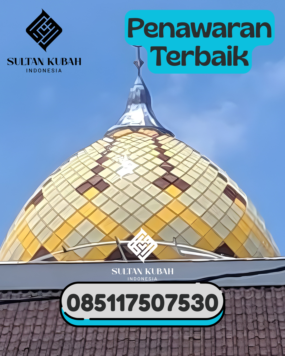Kubah Masjid Galvalum Anti Bocor Bergaransi 085117507530 Lareh Sago Halaban – Kabupaten Lima Puluh Kota