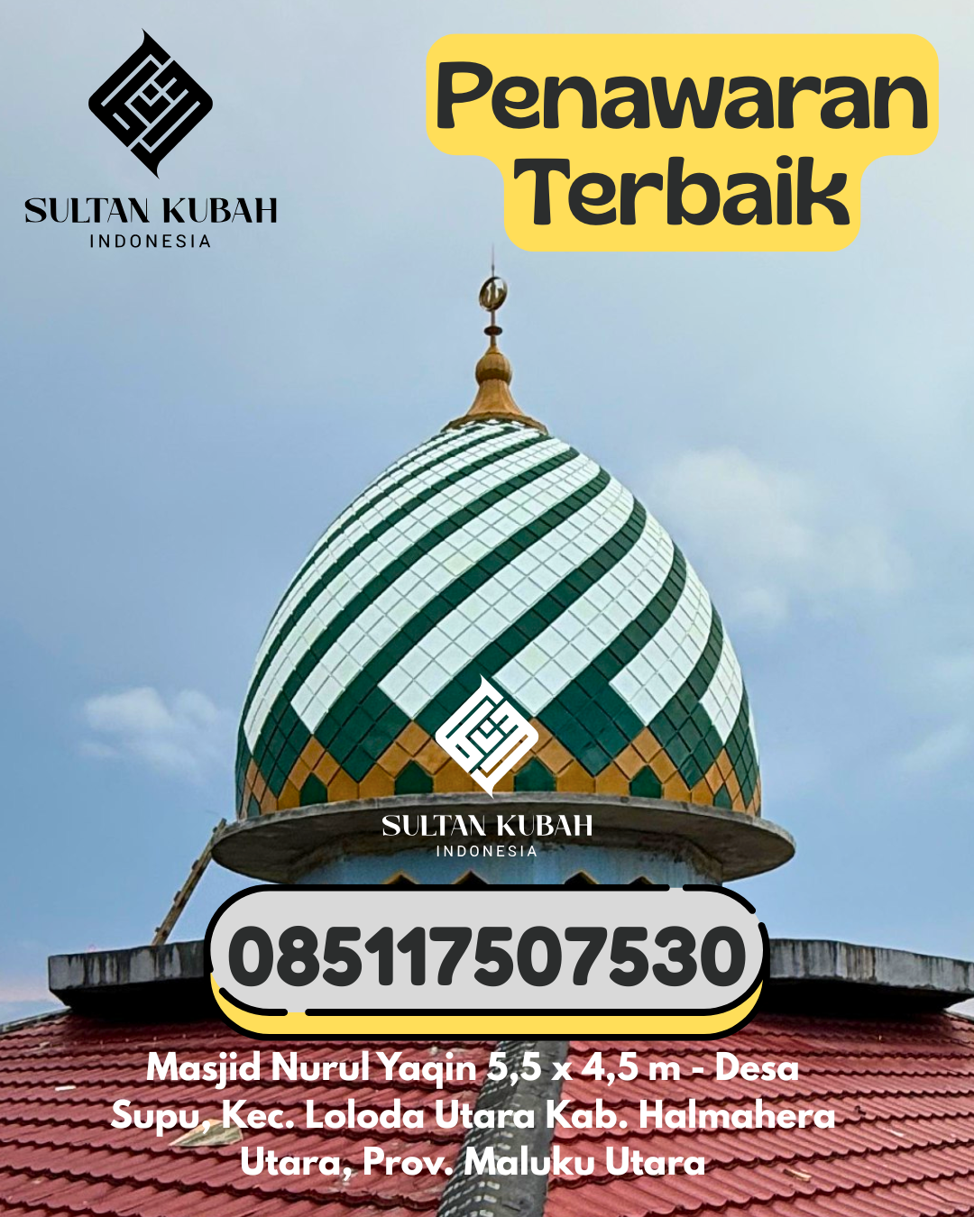 Kubah Masjid Galvalum Ringan, Kokoh, Awet 085117507530 Rangsang – Kabupaten Kepulauan Meranti