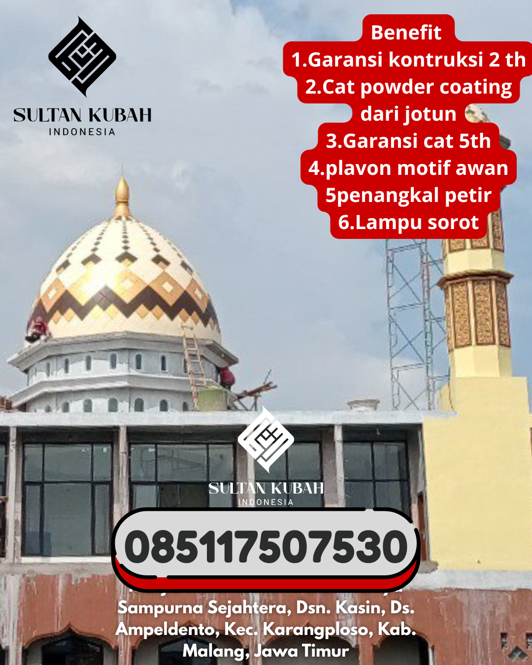 Termurah Kubah Masjid GRC Mewah dan Kuat Kualitas Premium Bergaransi 085117507530 Bojonggede – Kabupaten Bogor