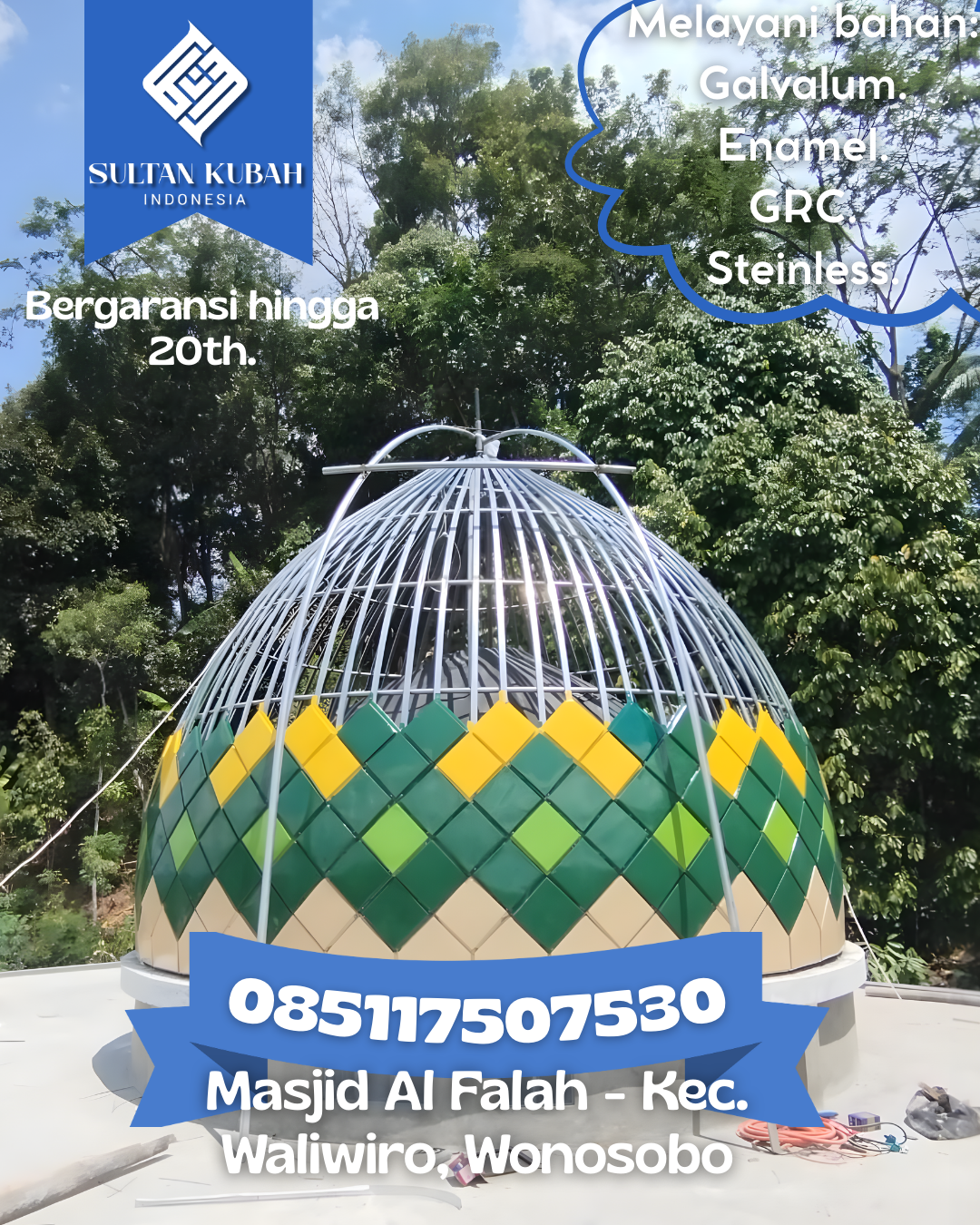Kubah Masjid Modern Elegan Kualitas Premium Bergaransi 085117507530 Dusun Tengah — Kab. Barito Timur