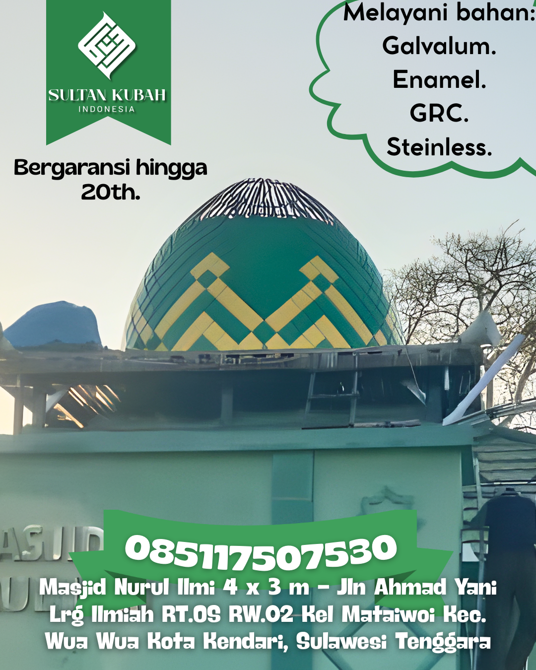 Kubah Masjid Kuat Kokoh dan Awet untuk Penggunaan Jangka Panjang 085117507530 Stabat — Kab. Langkat