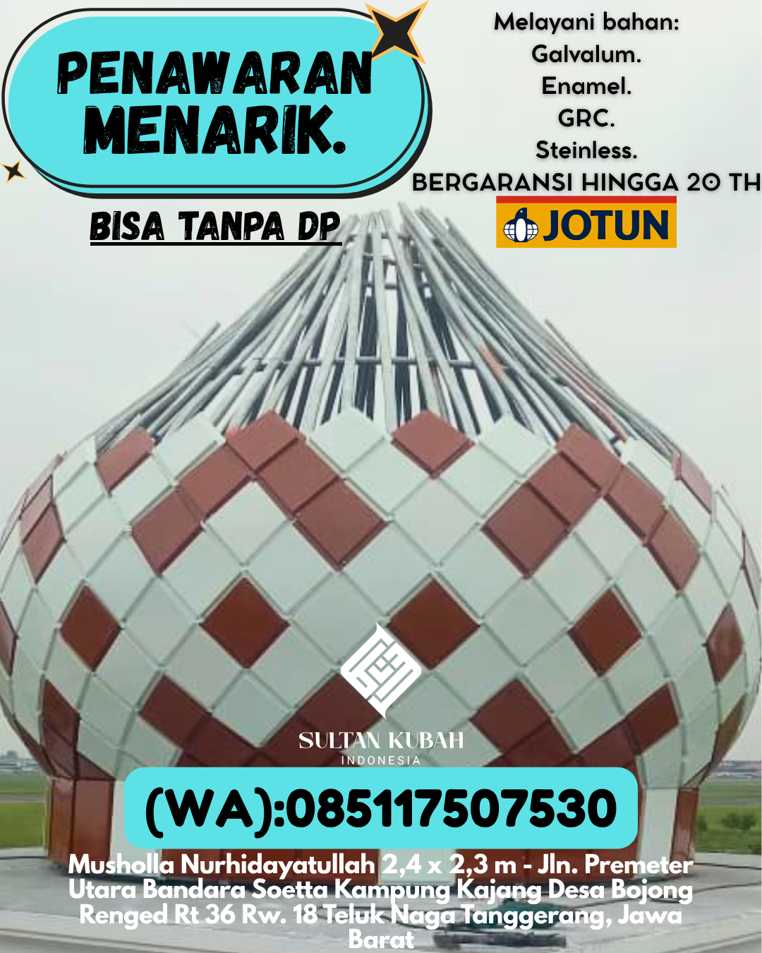 PUSAT KUBAH MASJID BERKUALITAS DI KEC Kabila, KAB Bone Bolango (WA: 085117507530)