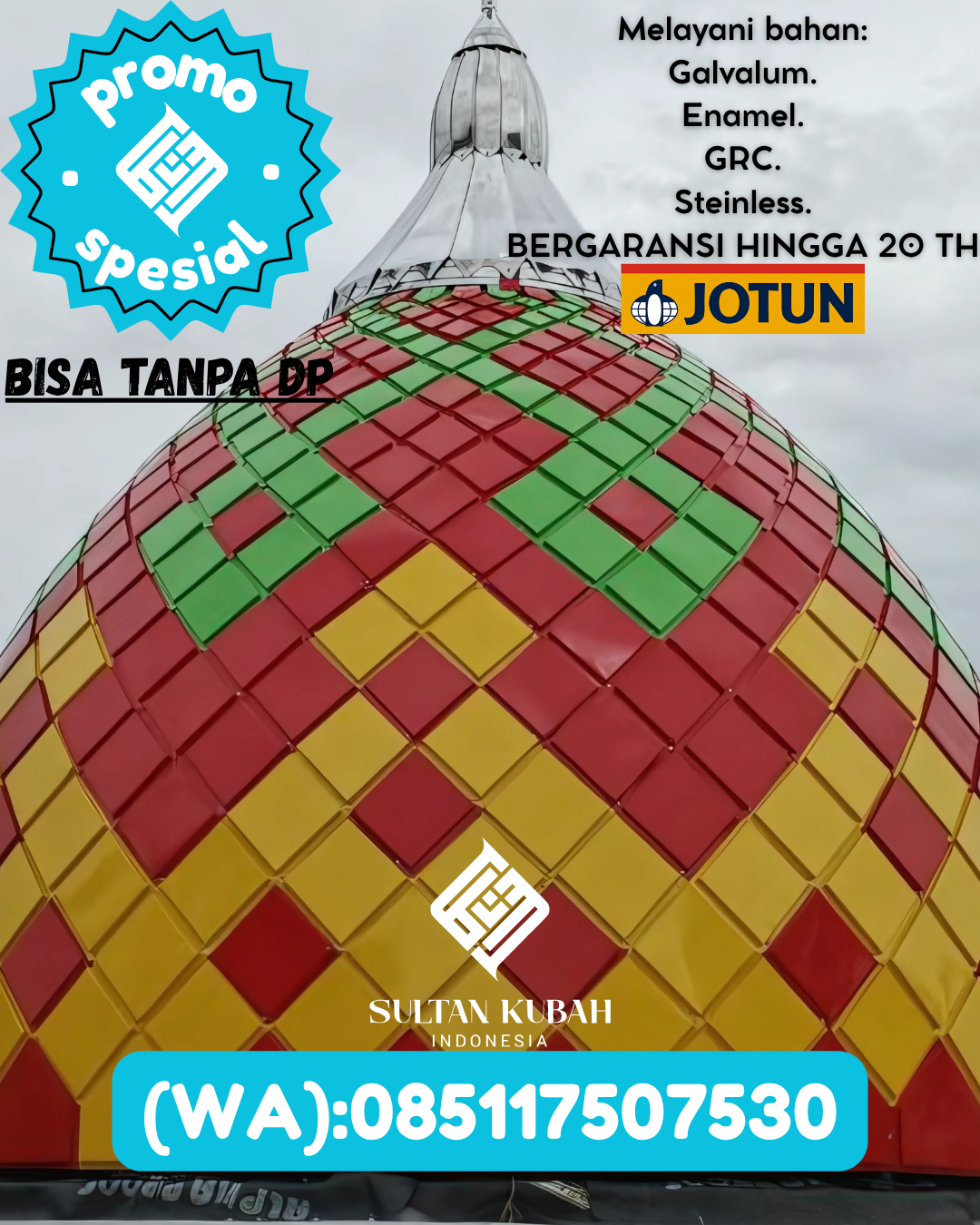 JUAL KUBAH MASJID BERGARANSI DI KEC Pelaihari, KAB Tanah Laut (WA: 085117507530)