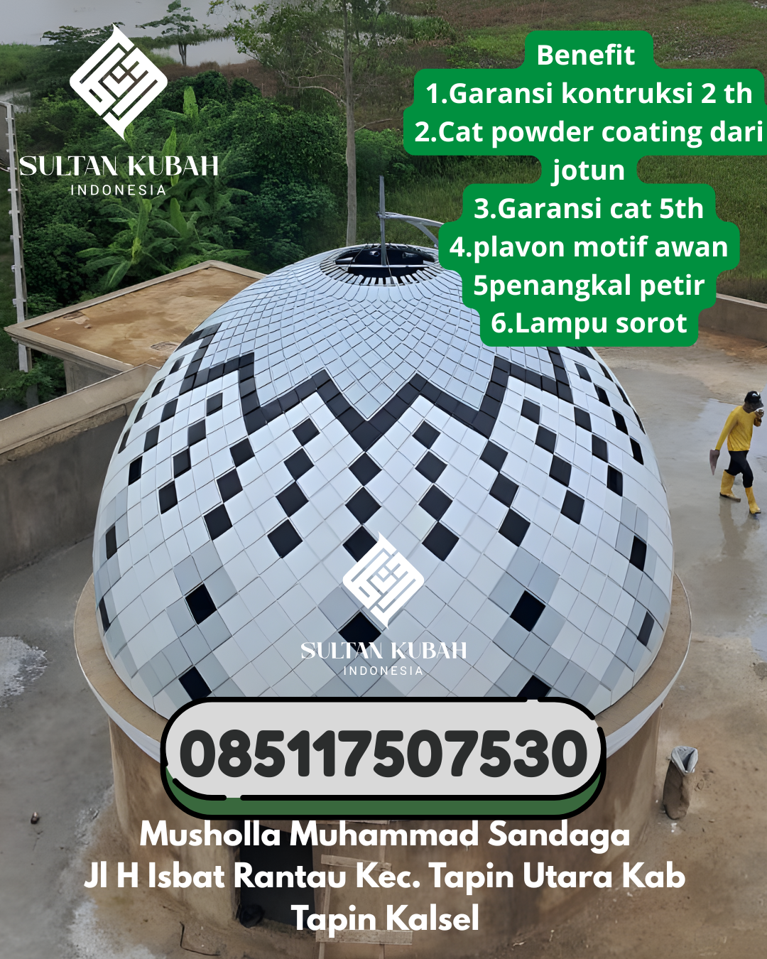 Kubah masjid galvalum mutu unggulan plus garansi, 085117507530. Pedes – Kabupaten Karawang