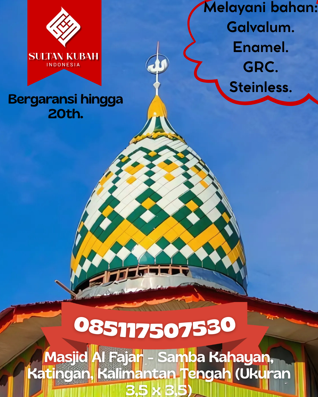 Kubah Masjid Terjangkau dengan Kualitas Premium Bergaransi 085117507530 Beutong Ateuh Banggalang — Kab. Nagan Raya