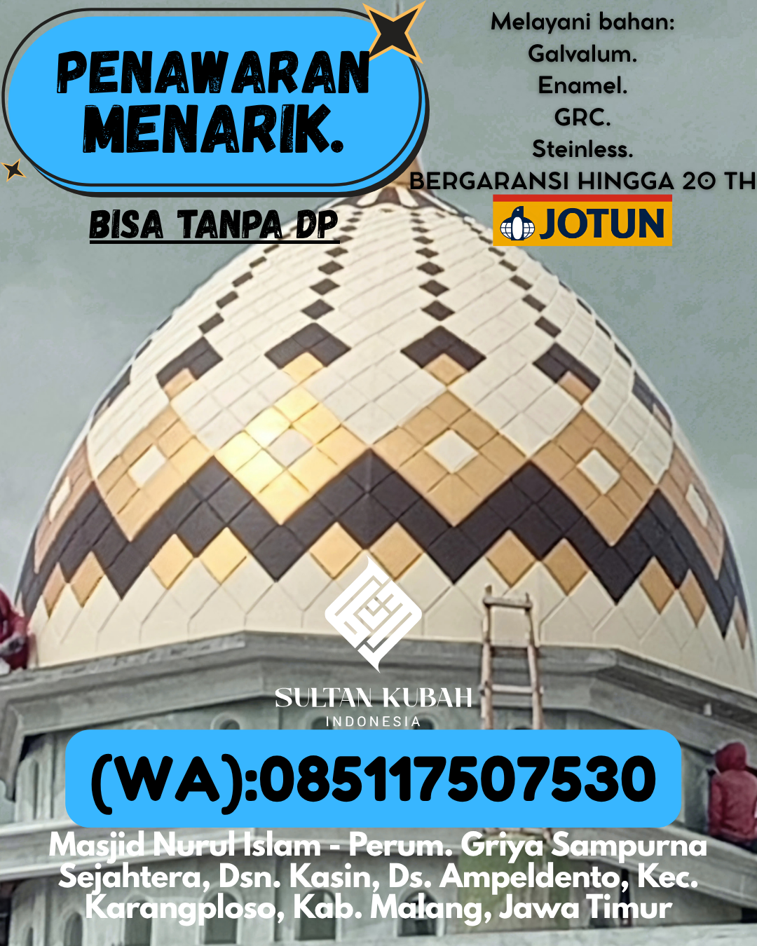 PRODUSEN KUBAH MASJID TAHAN LAMA DI KEC Barabai, KAB Hulu Sungai Tengah (WA: 085117507530)