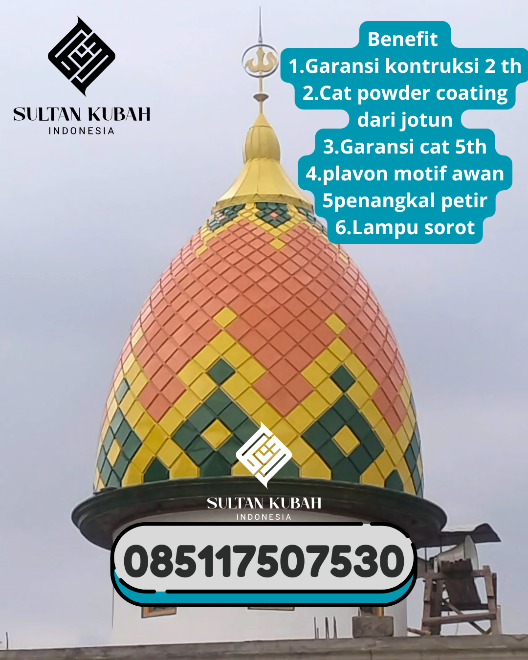 Kubah masjid galvalum kuat dan presisi, 085117507530.Kubah masjid galvalum kuat dan presisi, 085117507530.