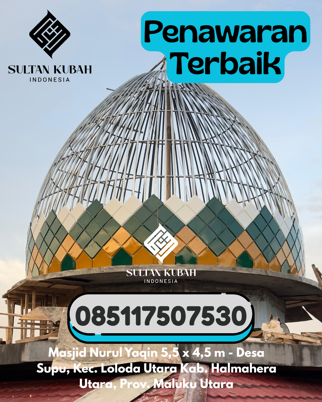 Penjual Kubah Masjid Galvalum Tahan Segala Cuaca 085117507530 Singingi – Kabupaten Kuantan Singingi