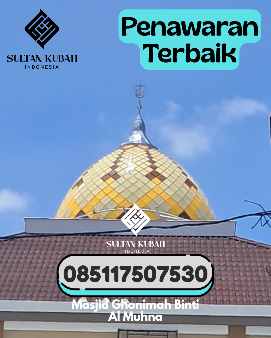 Kubah Masjid Galvalum Anti Bocor Bergaransi 085117507530 Tanawawo – Kabupaten Sikka