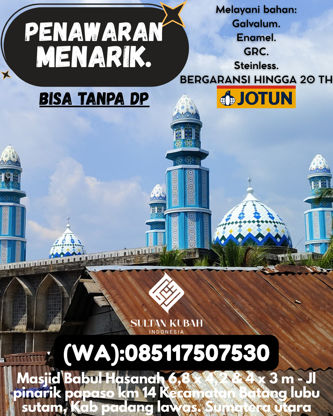 PABRIK KUBAH MASJID BERKUALITAS DI KEC Pajangan, KAB Bantul (WA: 085117507530)