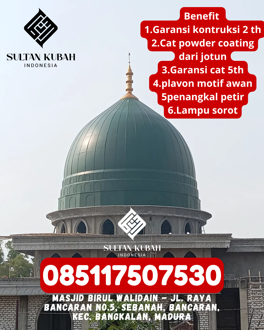 Termurah Kubah GRC Masjid Proyek Rapi Kualitas Garansi Lengkap 085117507530 Anggeraja – Kabupaten Enrekang