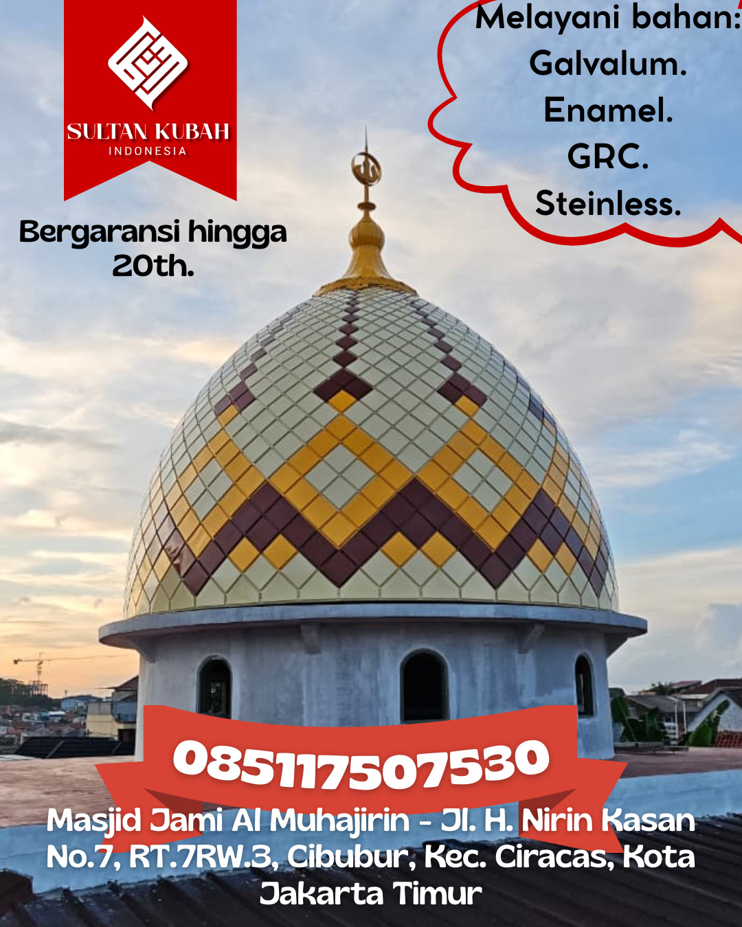 Kubah Masjid Elegan Modern Berkualitas Terjamin 085117507530 Sosopan — Kab. Padang Lawas