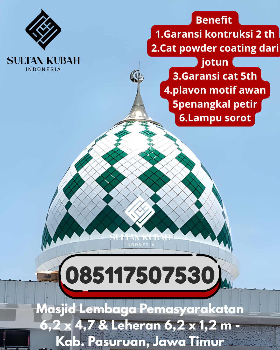 Penjual Kubah Masjid Galvalum Garansi Panjang 085117507530 Sabbangparu – Wajo