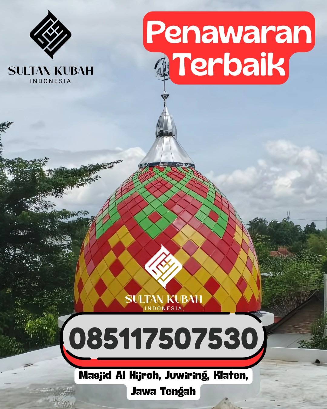 Kubah Masjid Galvalum Kualitas Terbaik 085117507530 Harau – Kabupaten Lima Puluh Kota