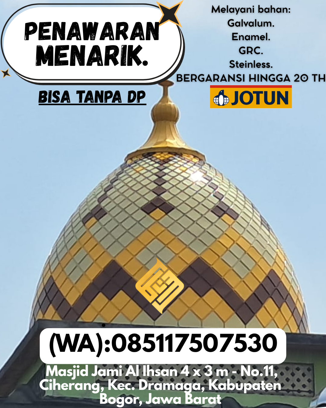PUSAT KUBAH MASJID BERKUALITAS DI KEC Mempawah Kota, KAB Mempawah (WA: 085117507530)