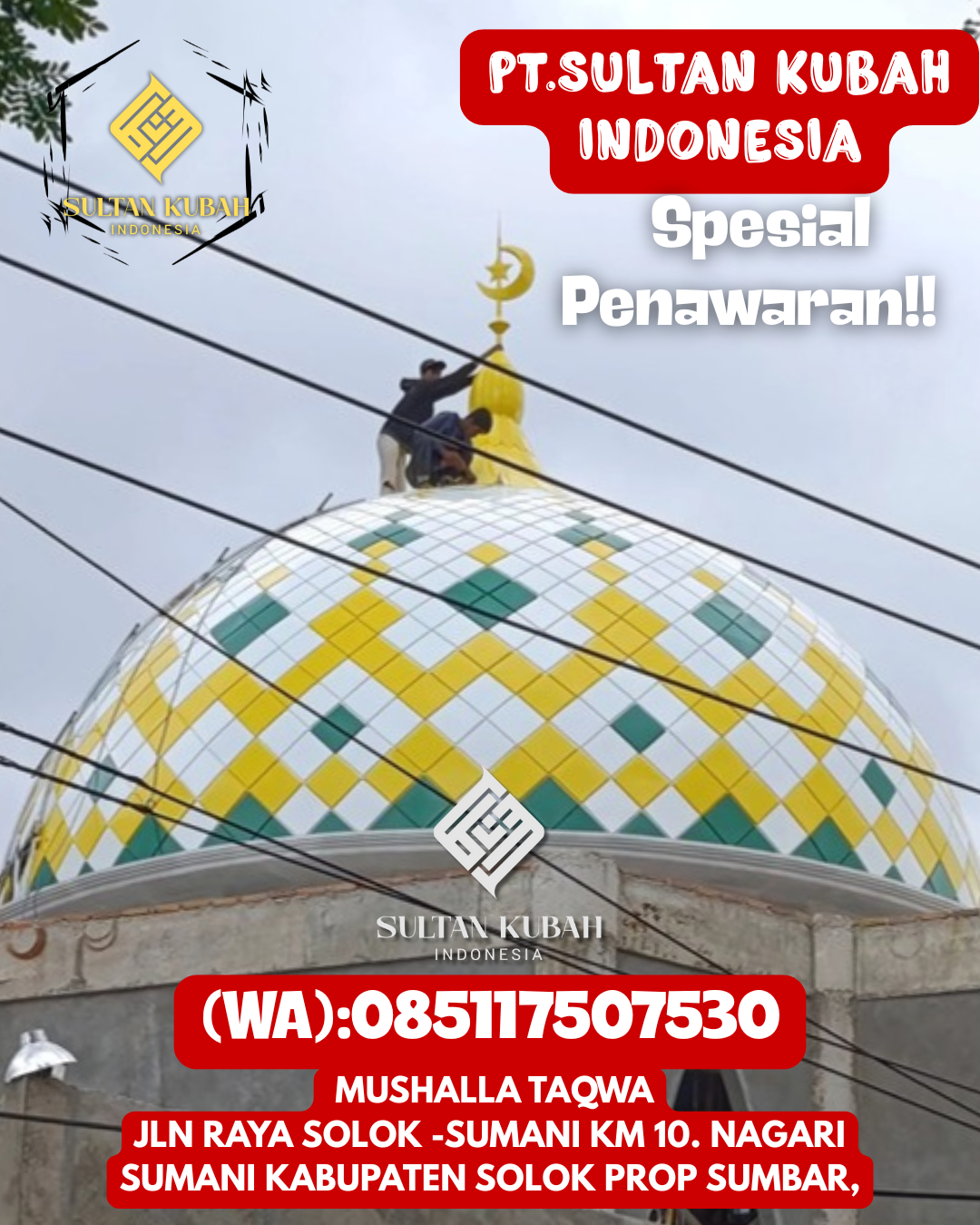 Kubah Masjid Premium Tahan Cuaca Awet Bertahun-Tahun 085117507530 Koto Besar — Kab. Dharmasraya