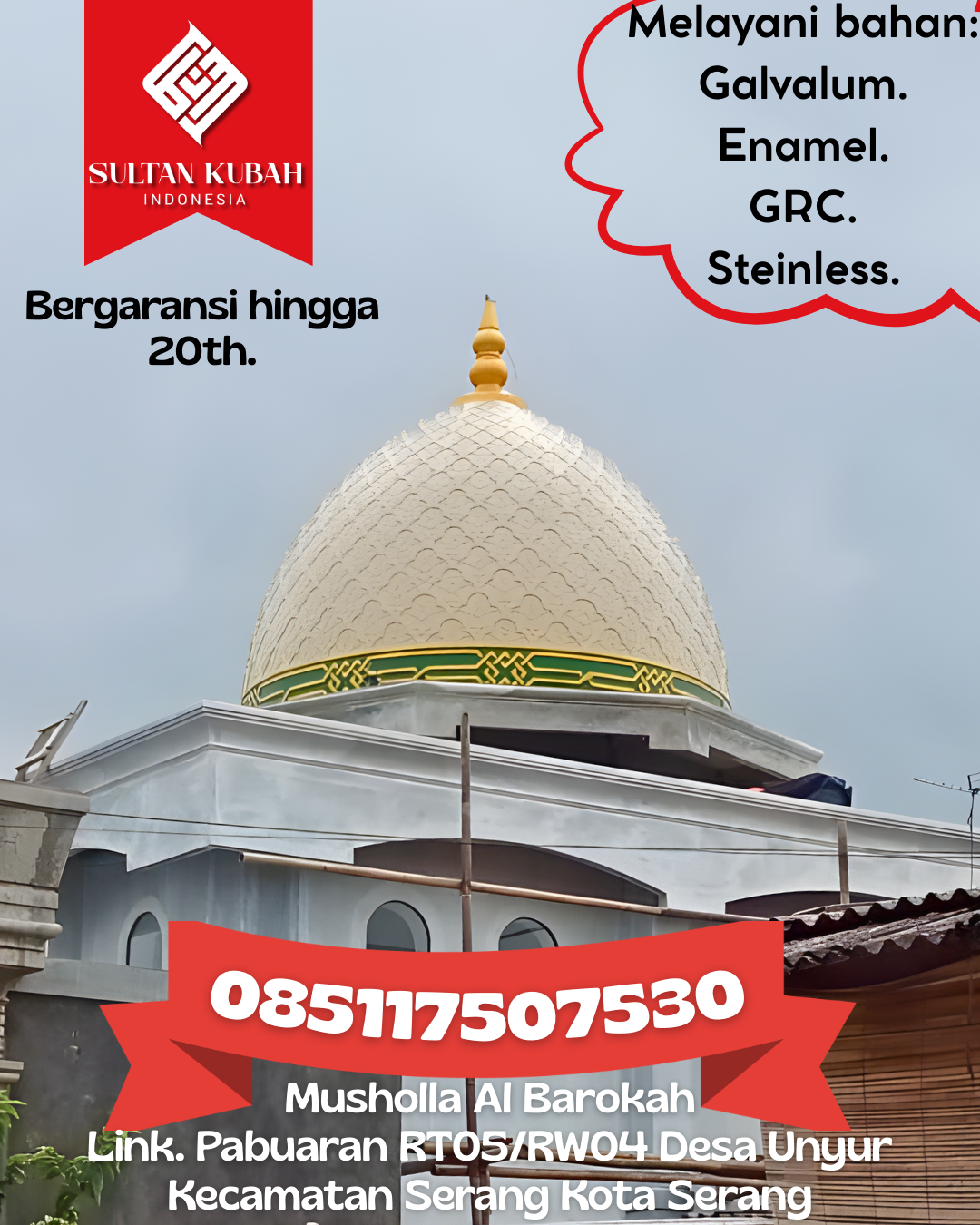 Termurah Kubah Masjid GRC Murah Tidak Murahan Kualitas Bergaransi 085117507530 Balik Bukit – Kabupaten Lampung Barat