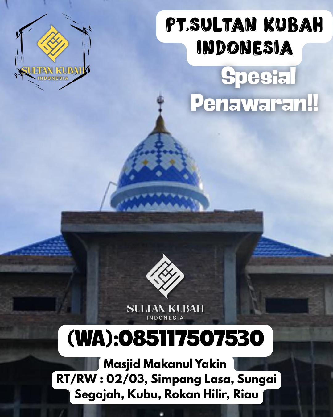 Kubah Masjid Modern Berkualitas Tinggi dan Tahan Segala Cuaca 085117507530 Pulau Pinang — Kab. Lahat