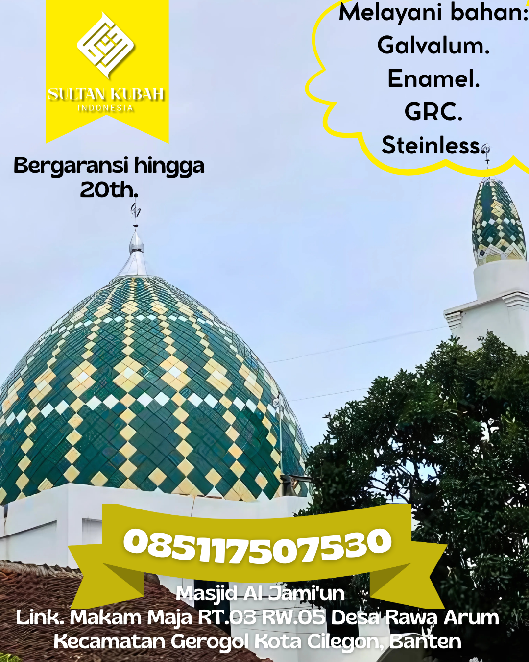 Kubah Masjid Modern dengan Desain Elegan dan Kualitas Tinggi 085117507530 Sekerak — Kab. Aceh Tamiang