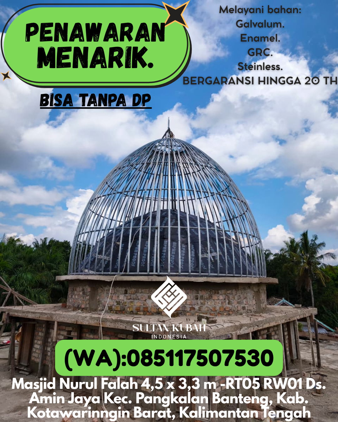 PABRIK KUBAH MASJID MODERN DI KEC Sungai Penuh, KOTA Sungai Penuh (WA: 085117507530)