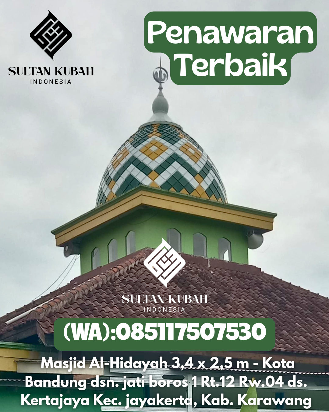 Kubah Masjid Galvalum Anti Bocor Bergaransi 085117507530 Johan Pahlawan – Kabupaten Aceh Barat