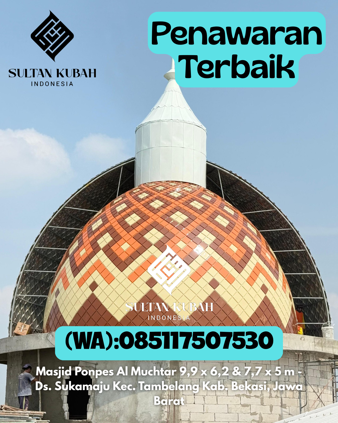 Kubah Masjid Galvalum Premium Garansi 5 Tahun 085117507530 Payaraman – Kab. Ogan Ilir