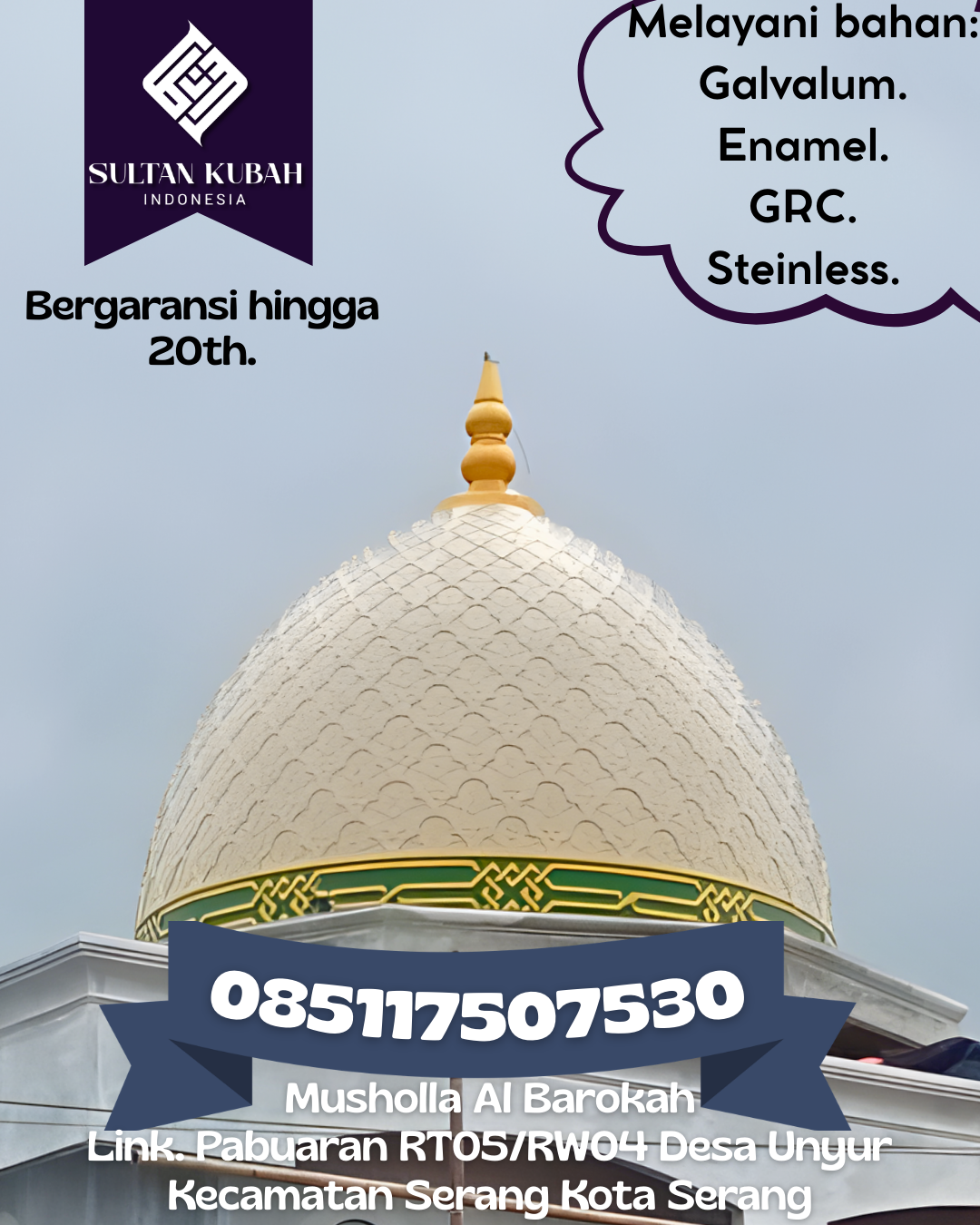 Produsen Termurah Kubah GRC Masjid Cocok untuk Semua Ukuran Kualitas Garansi 085117507530 Sekincau – Kabupaten Lampung Barat