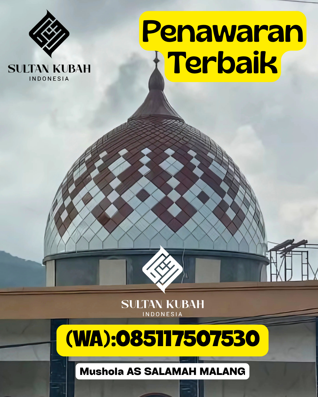 Penjual Kubah Masjid Galvalum Kualitas Istimewa 085117507530 Rantau Pulung – Kab. Kutai Timur