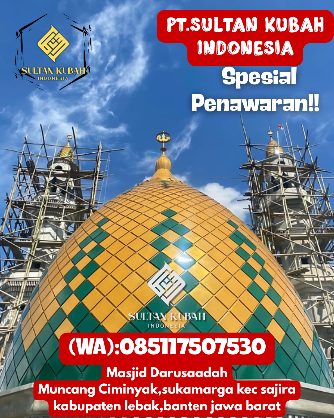 Kubah Masjid Kuat dan Kokoh Bergaransi Resmi 085117507530 Silimakuta — Kab. Simalungun