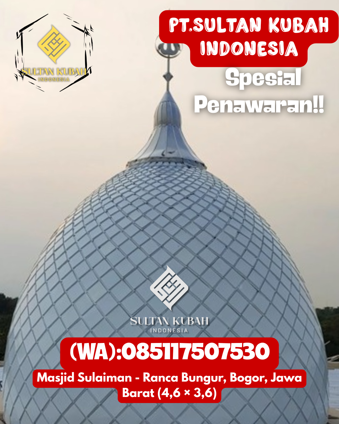 Kubah Masjid Modern Elegan Kualitas Premium Bergaransi 085117507530 Koto Baru — Kab. Dharmasraya