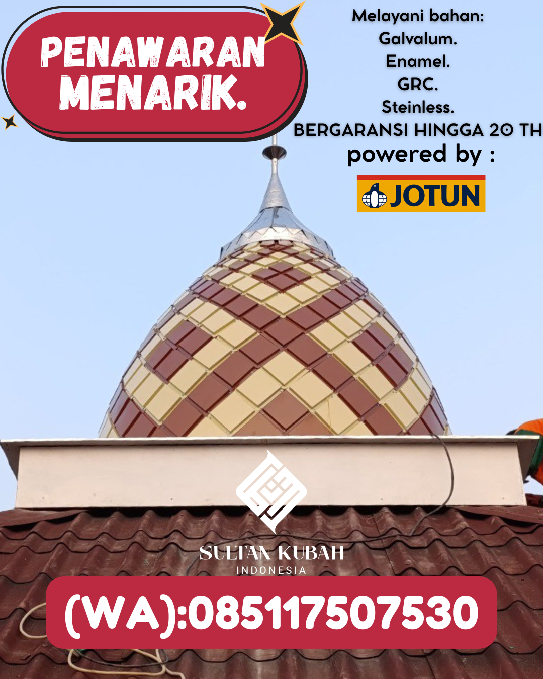 PUSAT KUBAH MASJID DESAIN ELEGAN DI KEC Larantuka, KAB Flores Timur (WA: 085117507530)