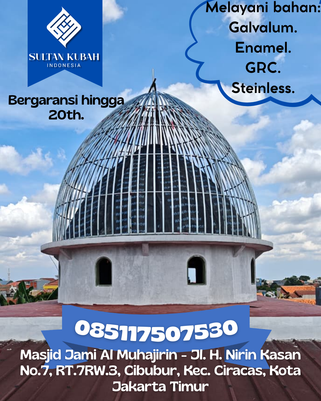 Kubah Masjid Terjangkau dengan Kualitas Premium Bergaransi 085117507530 Barumun — Kab. Padang Lawas
