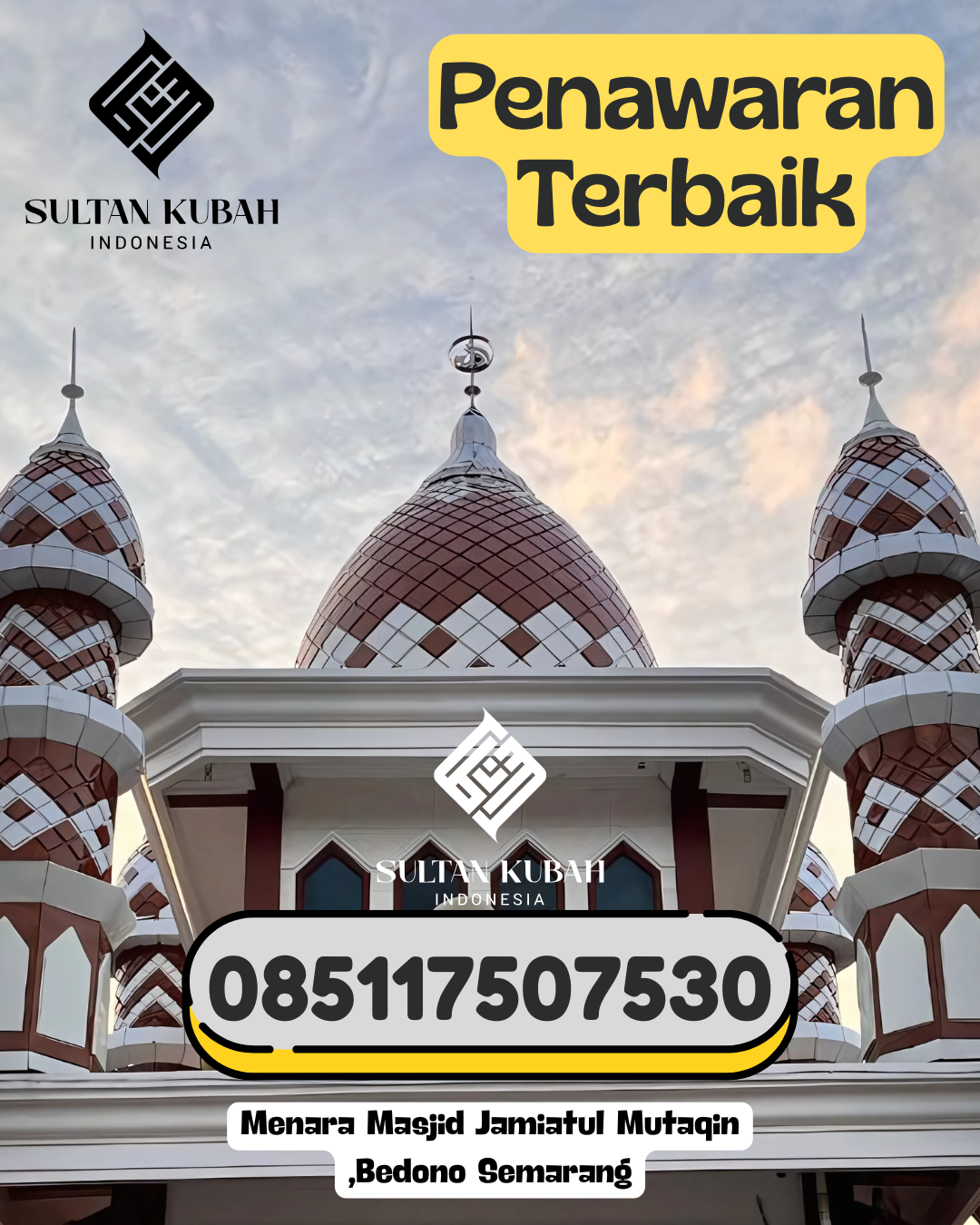Penjual Kubah Masjid Galvalum Harga Pabrik Garansi 5 Tahun 085117507530 Kapur IX – Kabupaten Lima Puluh Kota