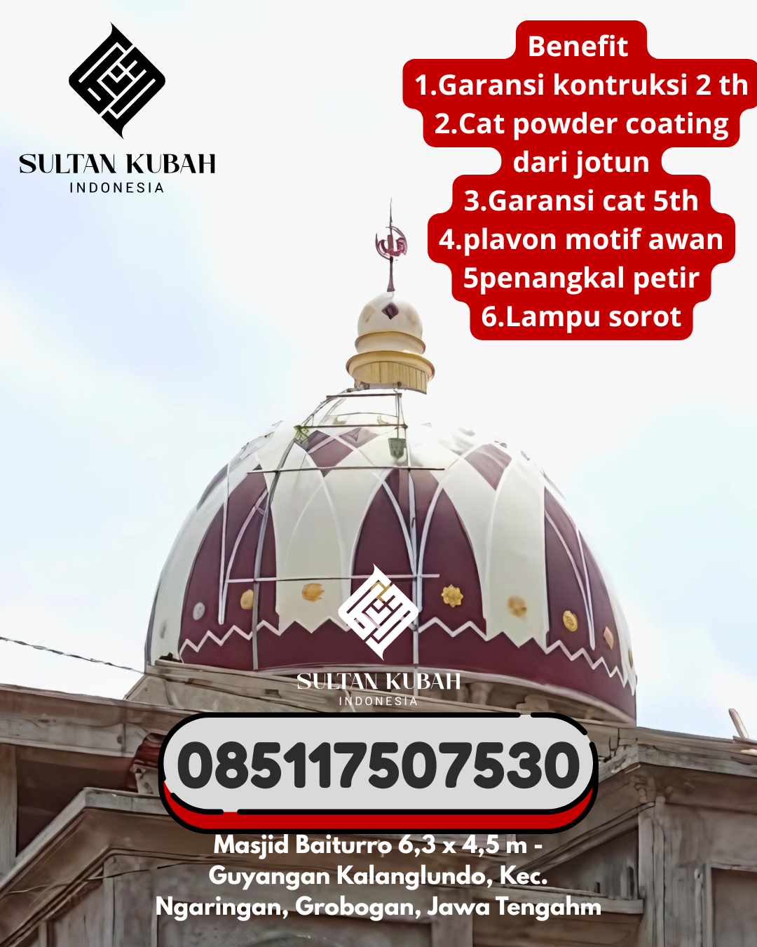 Kubah GRC Masjid Tampilan Elegan Kualitas Terjamin 085117507530 Citeureup – Kabupaten Bogor